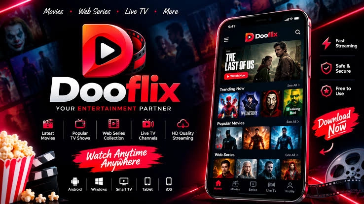 DooFlix Movies, Web Series and Live Sports Categories Interface